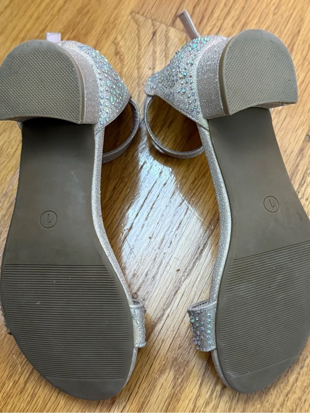 Girls Rhinestone Ankle-Strap Sandals